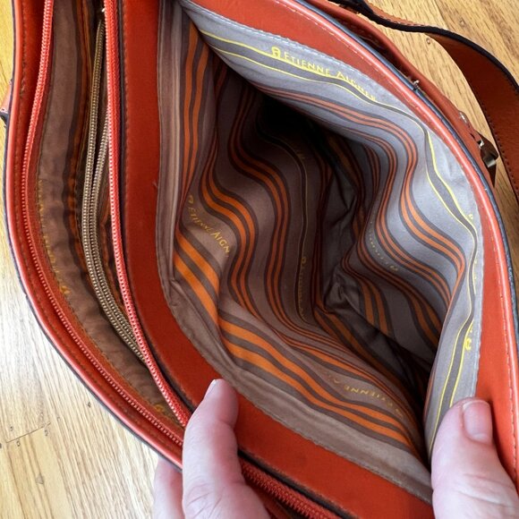 Orange Etienne Aigner Leather Purse - Picture 11 of 14